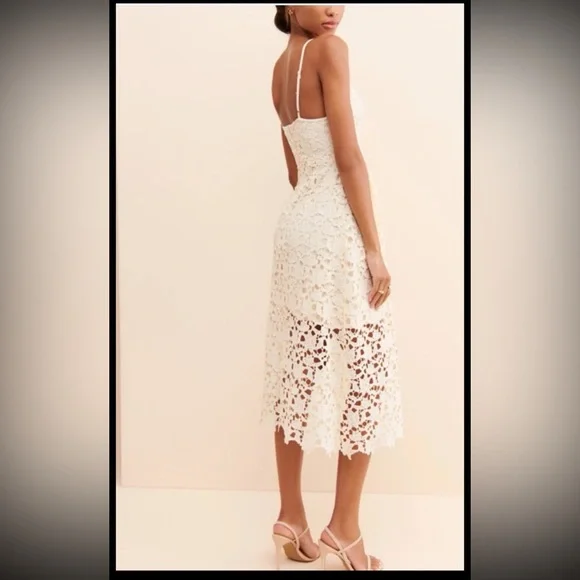 ASTR The Label Butter Yellow Crochet Lace Midi Dress 
size Small (4) - Picture 9 of 12